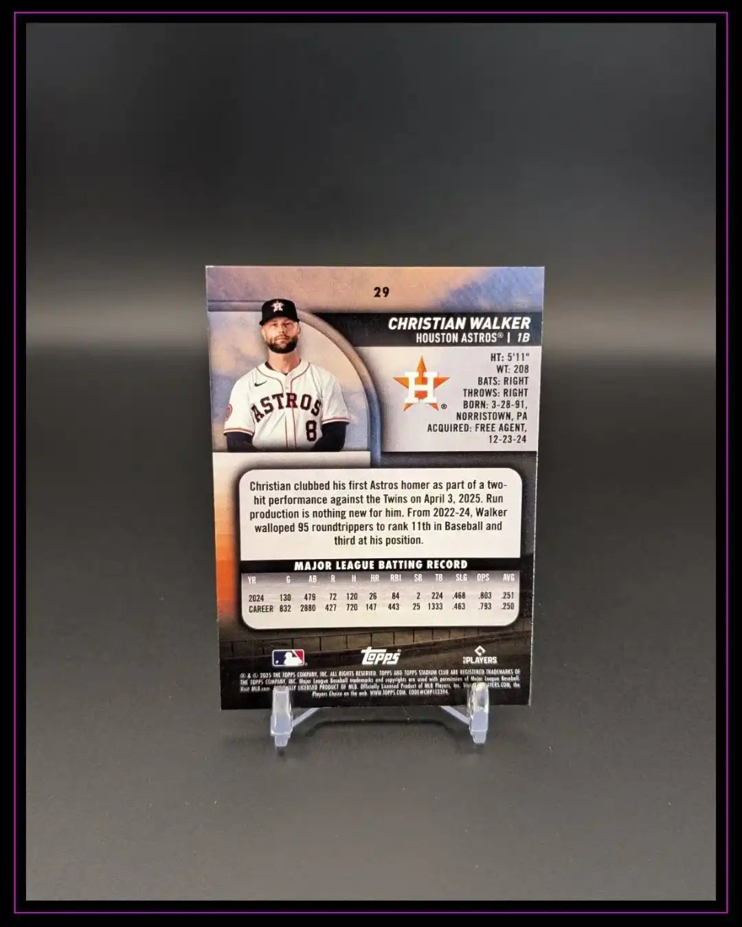 2025 Stadium Club #29 Christian Walker Red Foil