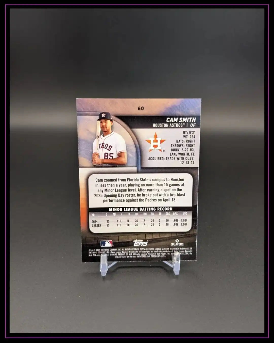 2025 Stadium Club #60 Cam Smith Red Foil