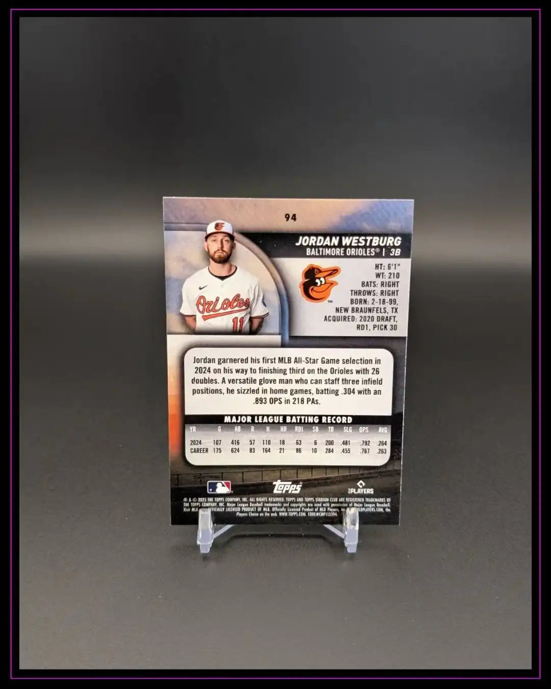 2025 Stadium Club #94 Jordan Westburg Red Foil