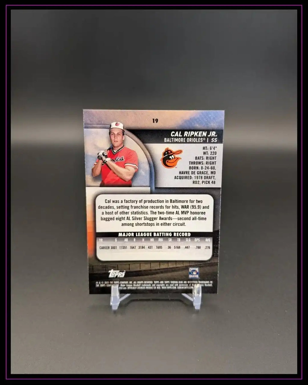 2025 Stadium Club #19 Cal Ripken Jr. Red Foil