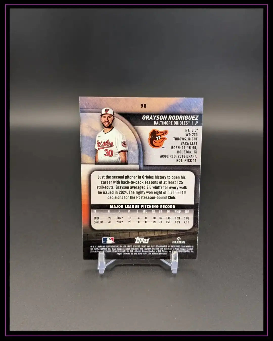 2025 Stadium Club #98 Grayson Rodriguez Red Foil