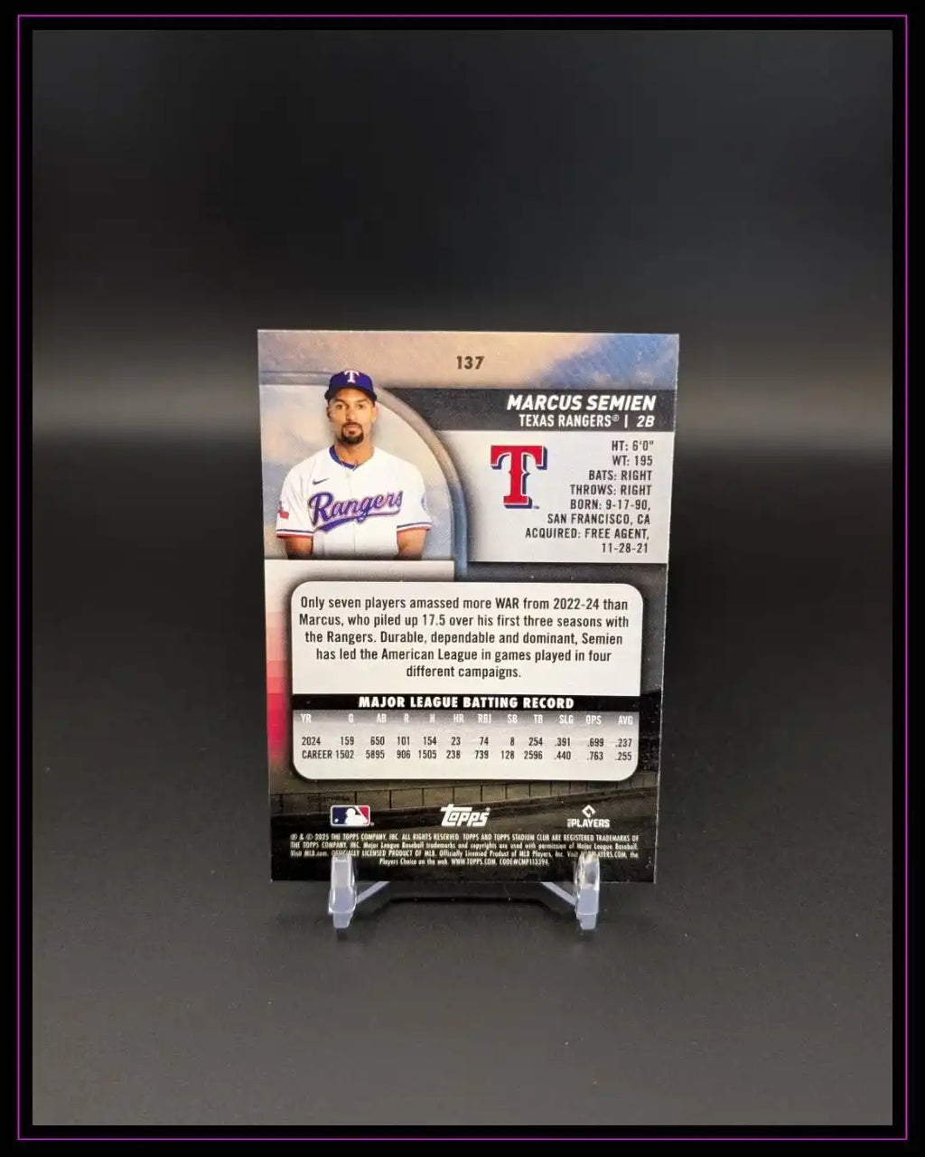 2025 Stadium Club #137 Marcus Semien Red Foil