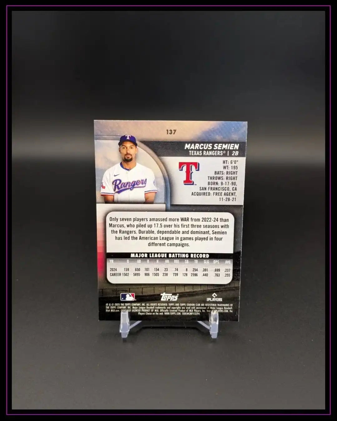 2025 Stadium Club #137 Marcus Semien Red Foil