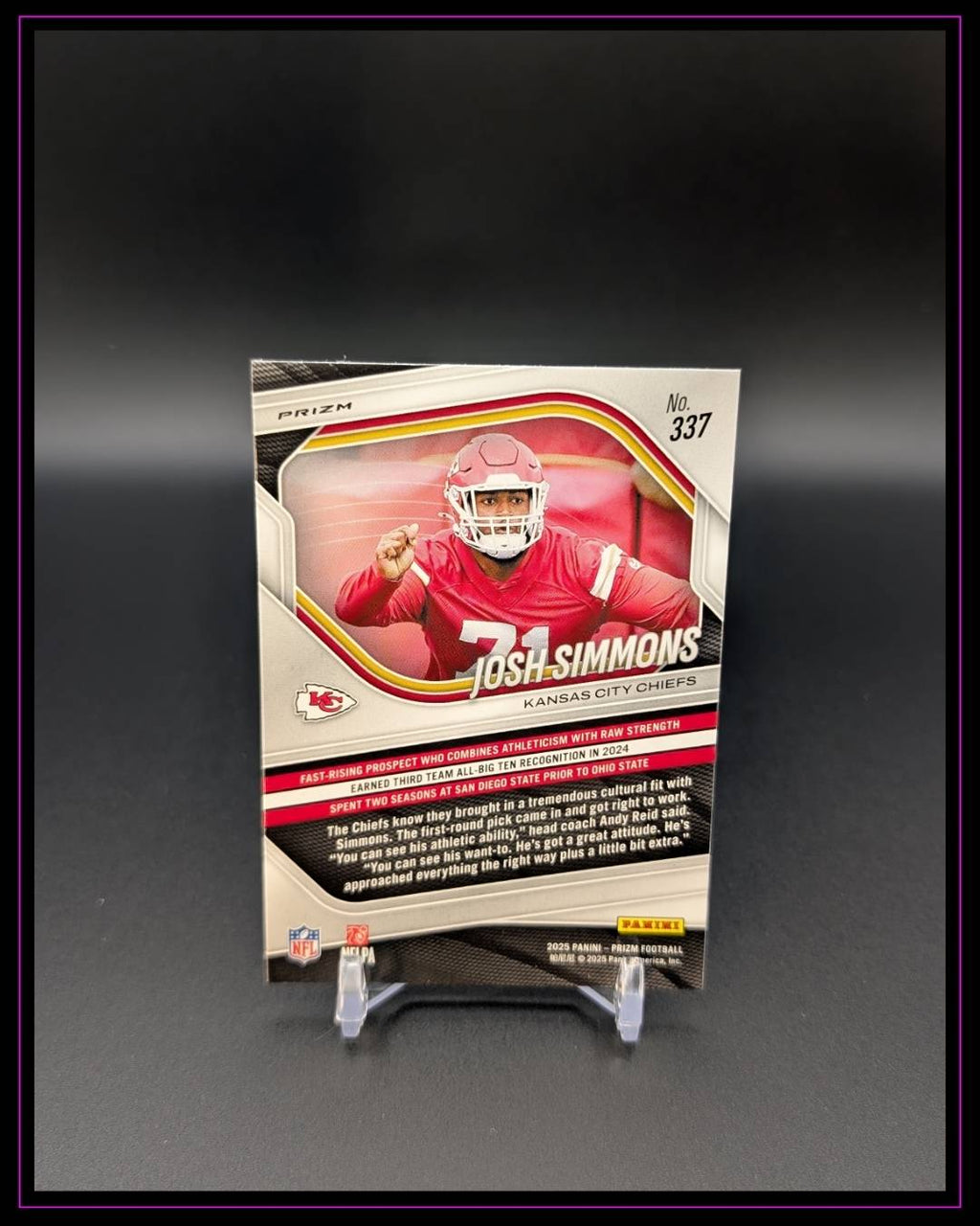 2025 Panini Prizm #337 Josh Simmons RC Laser