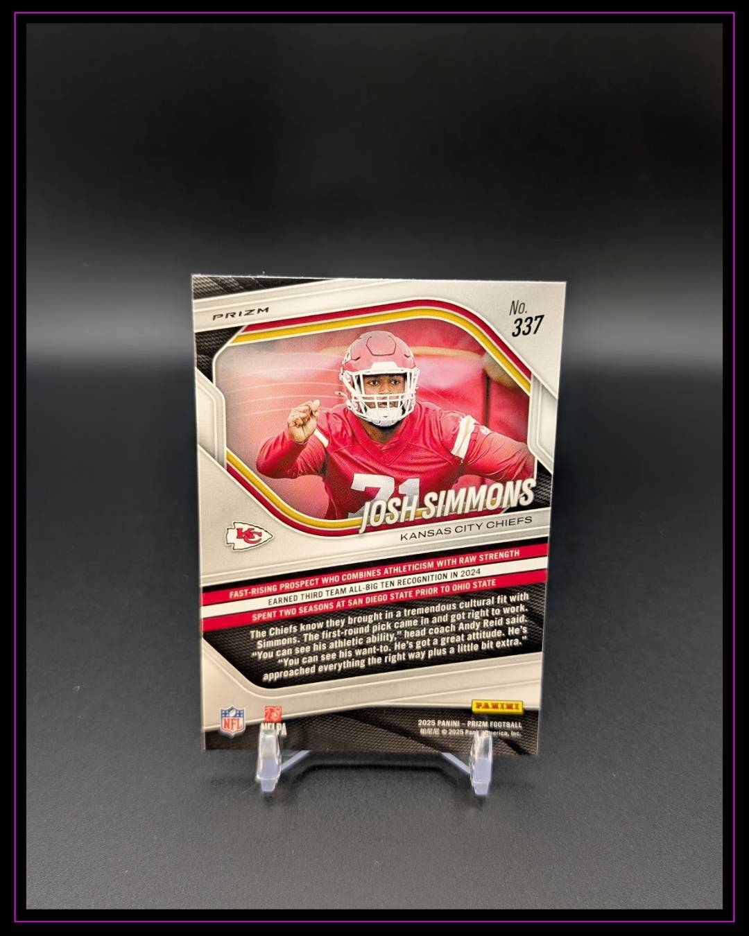 2025 Panini Prizm #337 Josh Simmons RC Laser