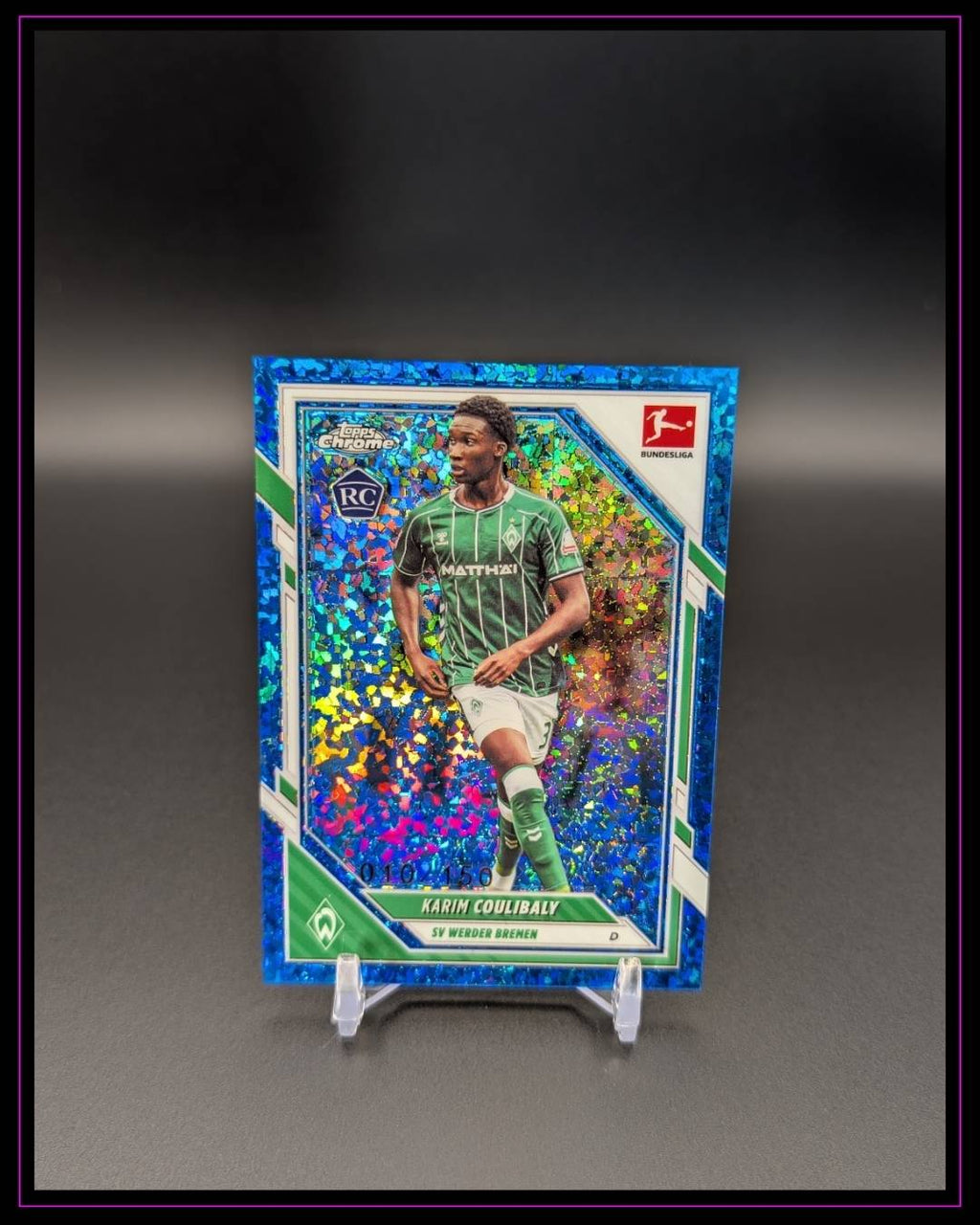 2025-26 Topps Chrome Bundesliga #13 Karim Coulibaly Blue Mini Diamond Refractor /150