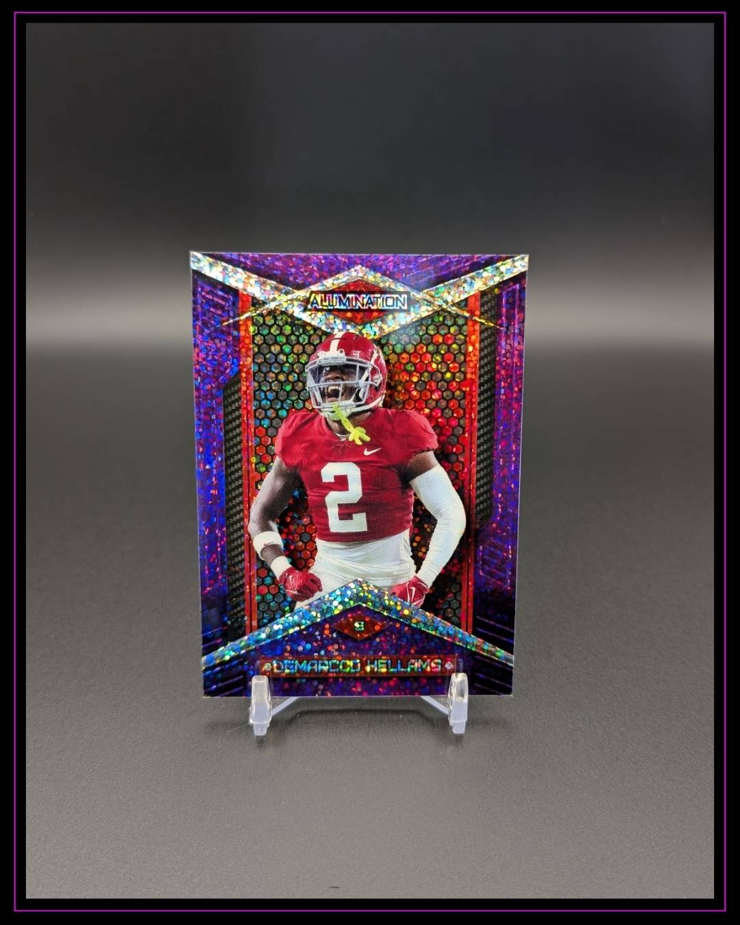 2023 Wild Card Alumination Draft #ABC-35 DeMarcco Hellams Sparkle Purple /10