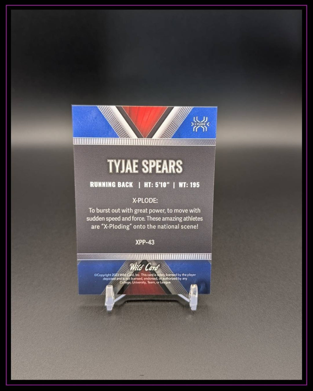 2023 Wild Card Matte Xplode SP Red/Red #XPP-43 Tyjae Spears /3