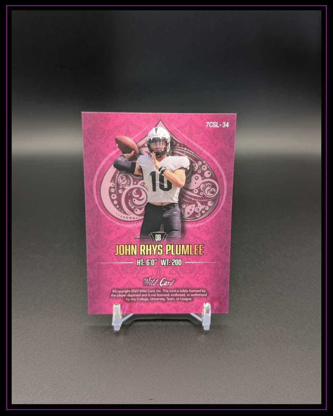 2023 Wild Card 7 Card Studs Left Spade Gold Foil Pink John Rhys Plumlee /4