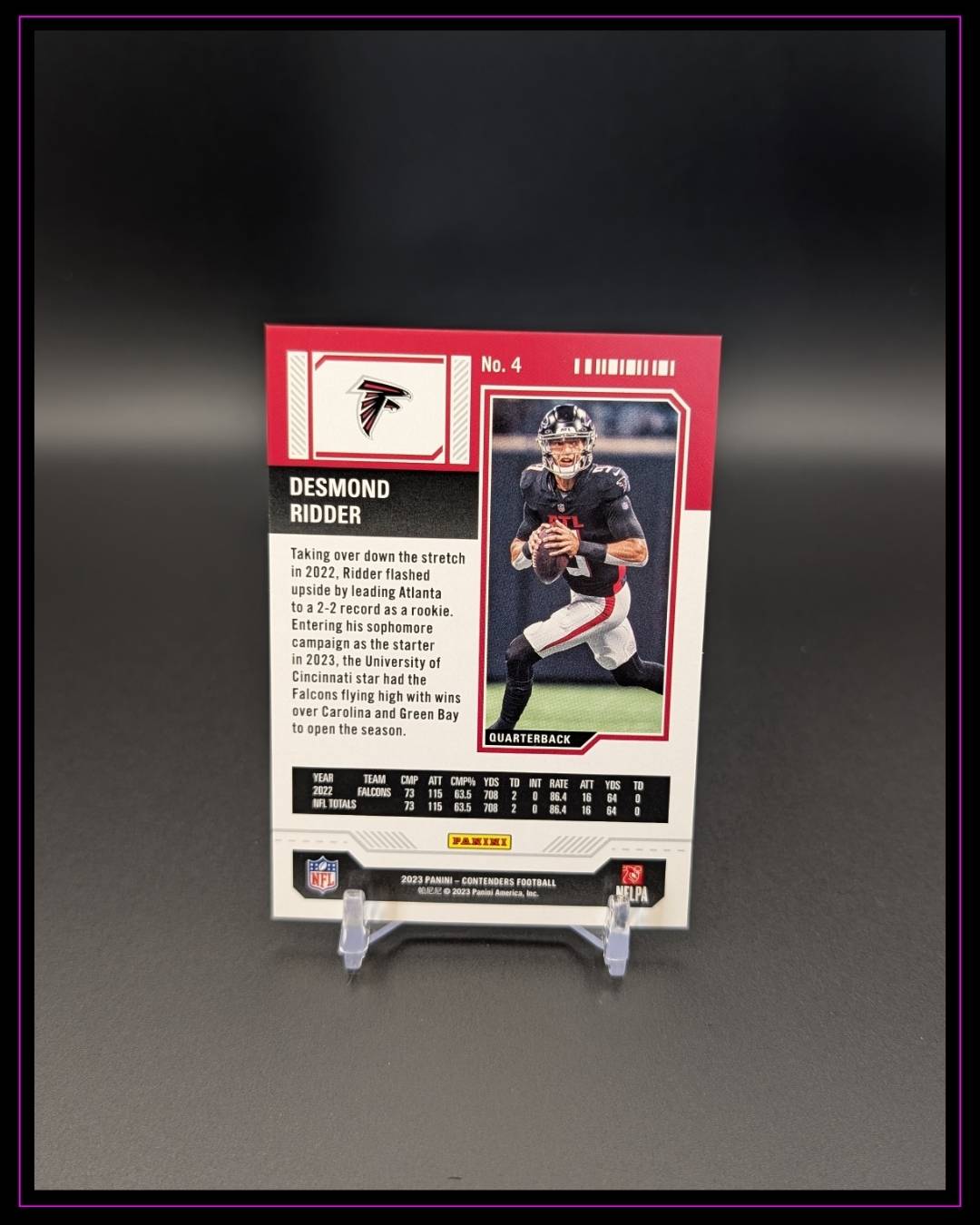 2023 Panini Contenders #4 Desmond Ridder Game Ticket Red
