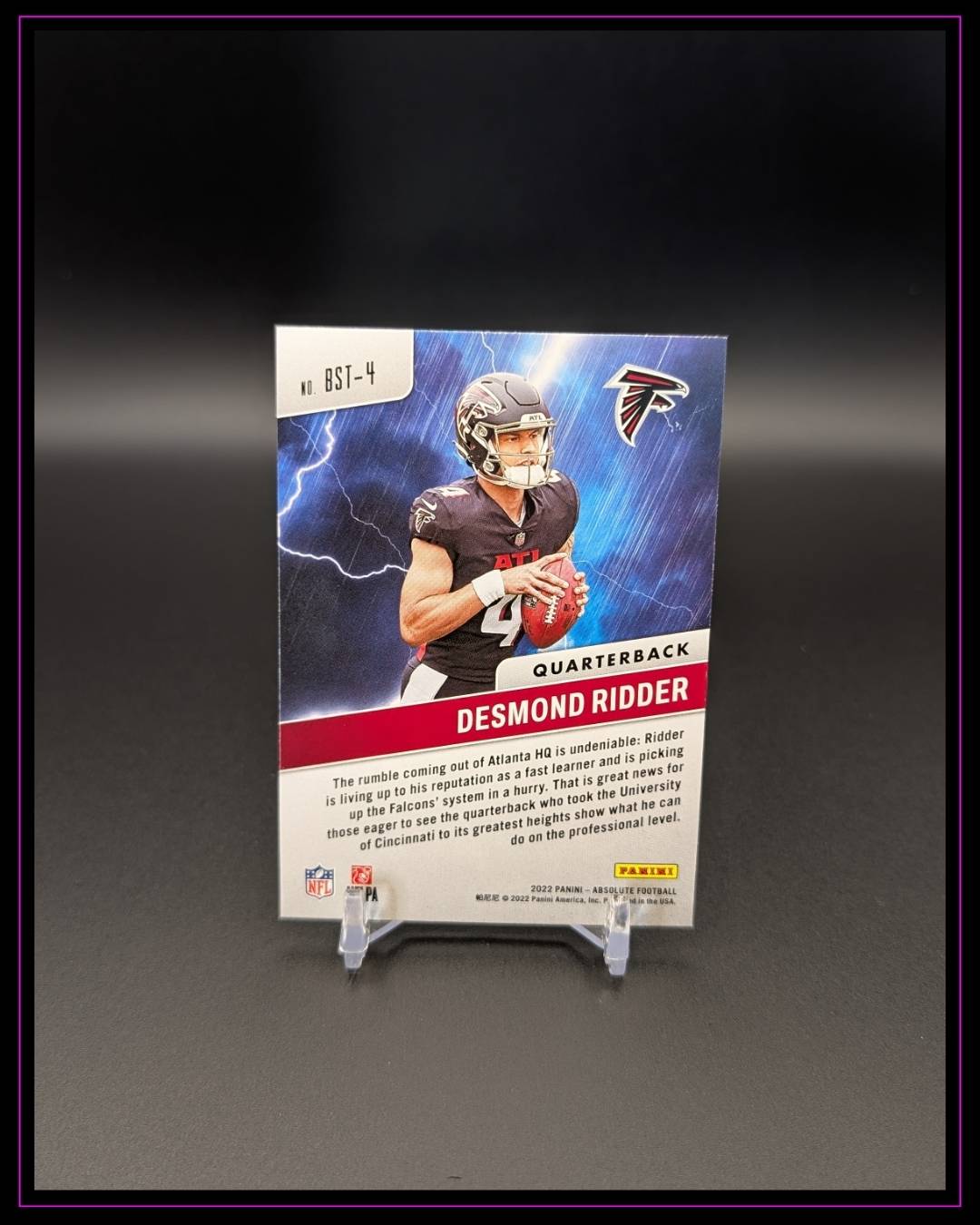 2022 Panini Absolute #BST-4 Desmond Ridder By Storm