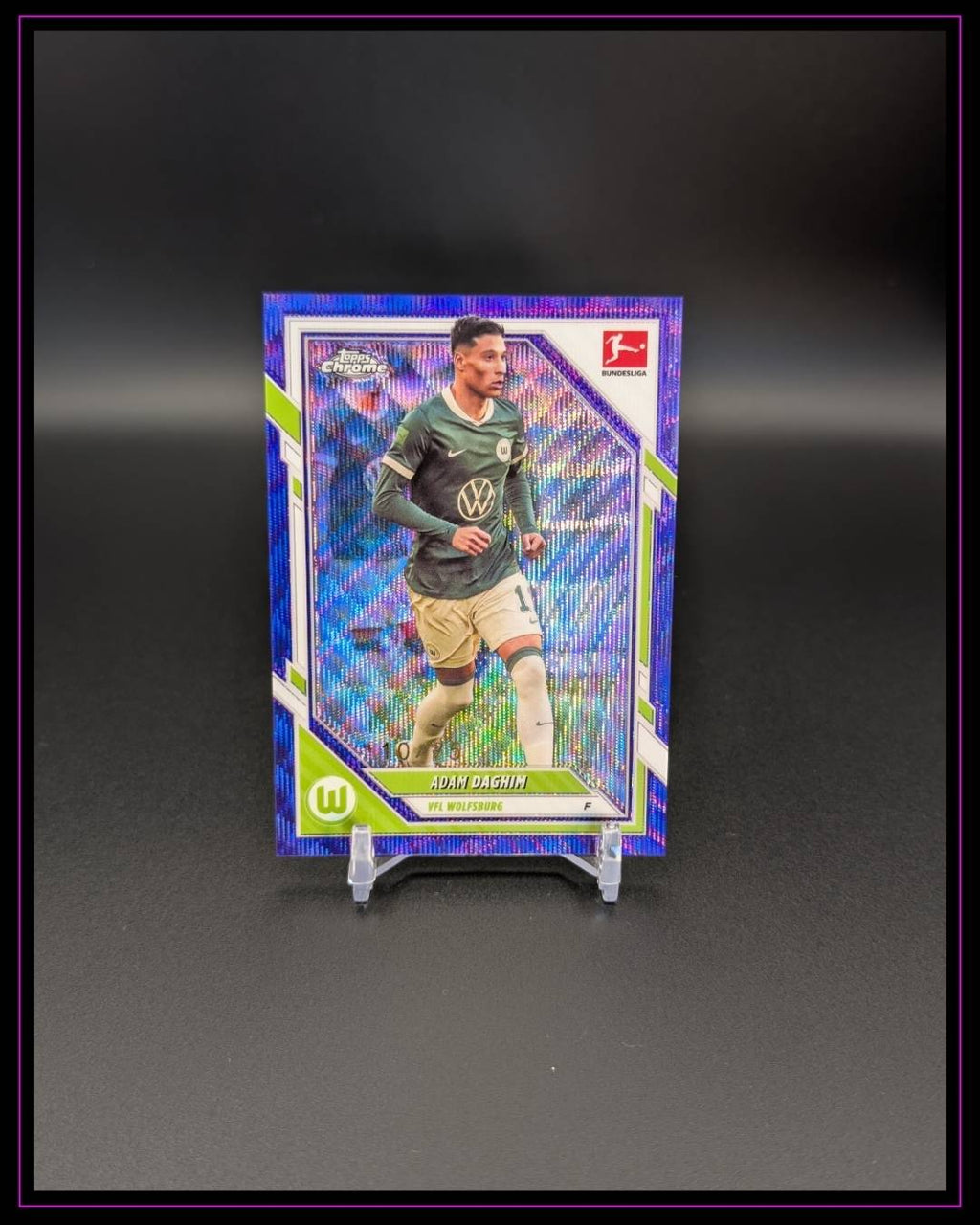 2025-26 Topps Chrome Bundesliga #99 Adam Daghim Purple Wave Refractor /75